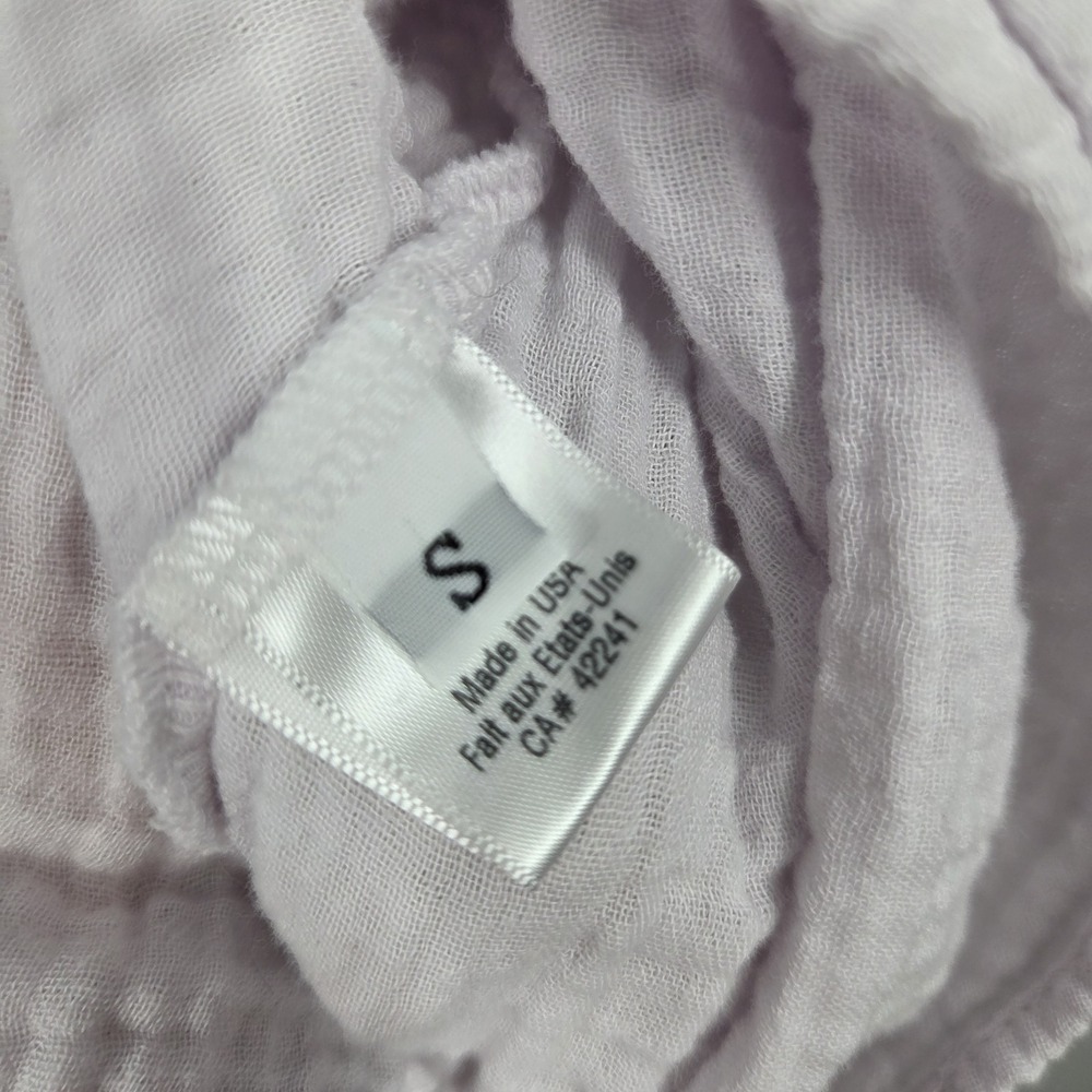Stark X Cotton Gauze Lilac Purple Flowy Kimono Sleeve Top Size Small Beachy - Picture 5 of 7